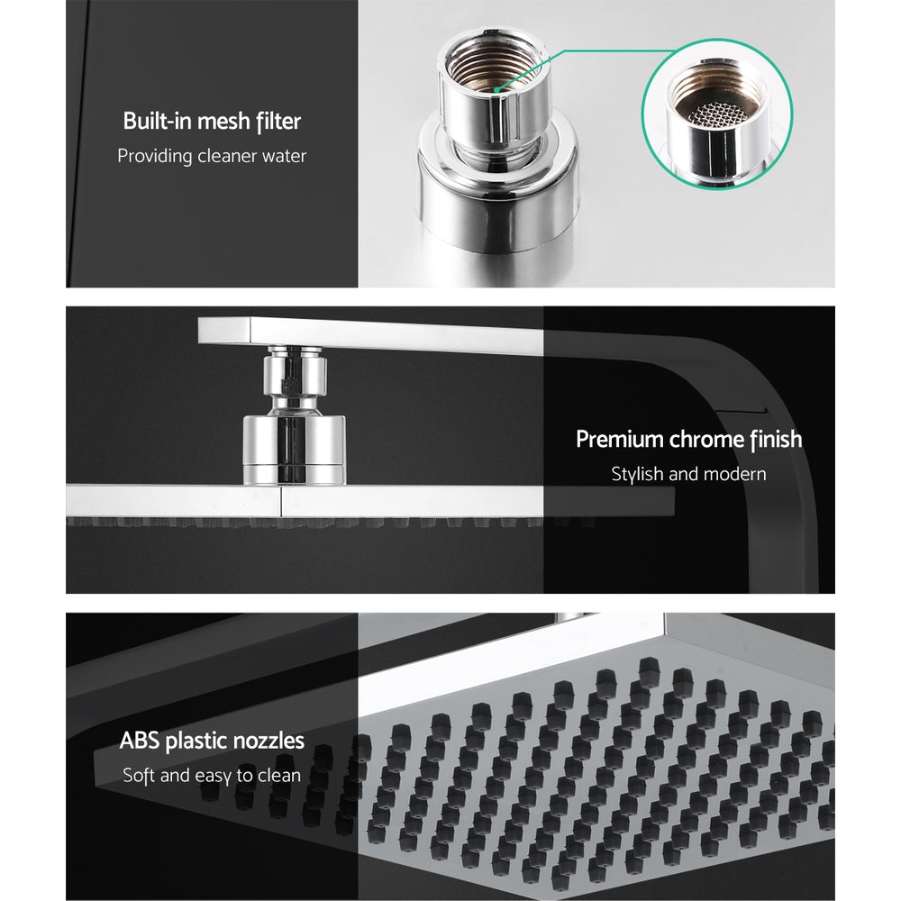 Cefito WElS 8'' Rain Shower Head Taps Square High Pressure Wall Arm DIY Chrome freeshipping - Awezingly