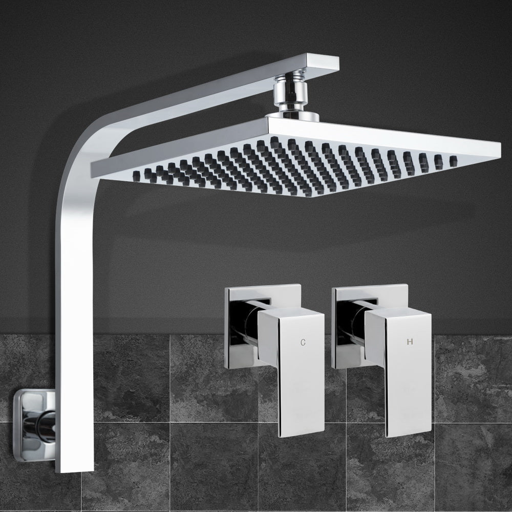 Cefito WElS 8'' Rain Shower Head Taps Square High Pressure Wall Arm DIY Chrome freeshipping - Awezingly