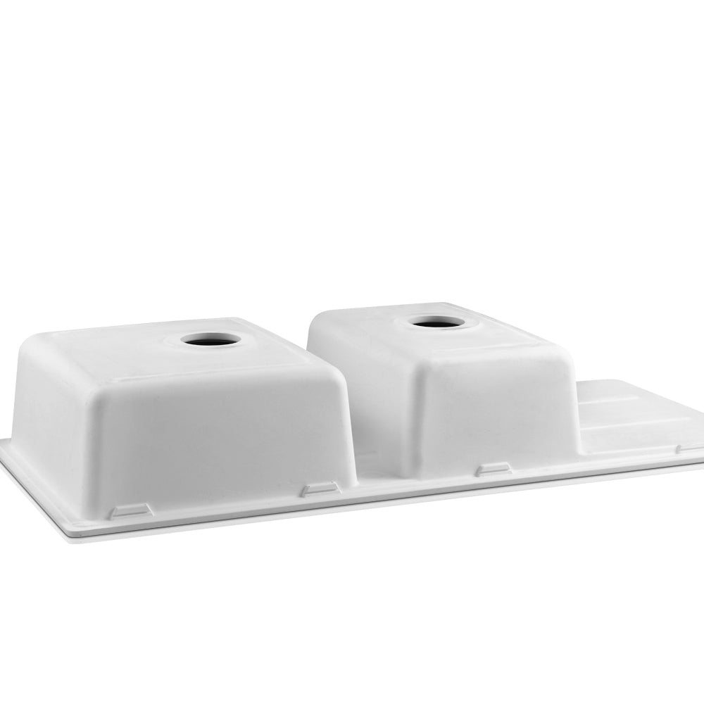 Cefito Stone Kitchen Sink 1160X500MM Granite Under/Topmount Basin Double Bowl White freeshipping - Awezingly