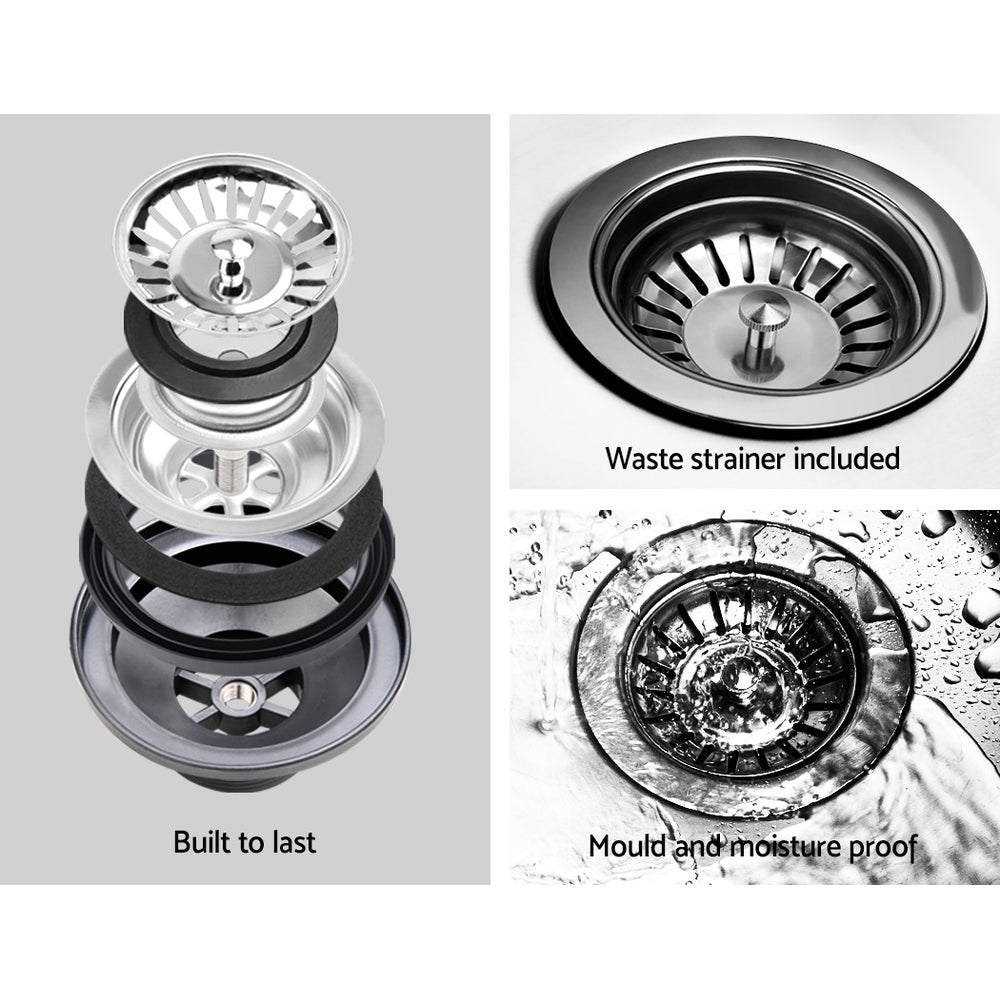 Cefito Stone Kitchen Sink Round 430MM Granite Under/Topmount Basin Bowl Laundry White freeshipping - Awezingly