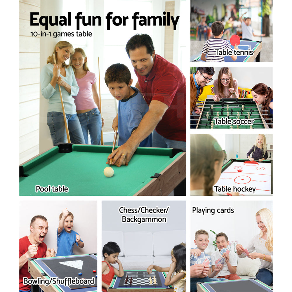 10 in 1 Soccer Table Foosball Hockey Pool Bowling Combo Games Home Party Gift Does not apply
