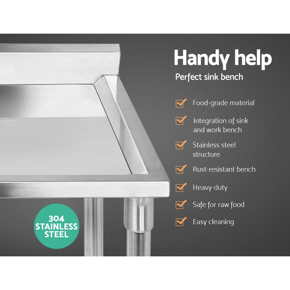 Cefito 100x60cm Commercial Stainless Steel Sink Kitchen Bench freeshipping - Awezingly