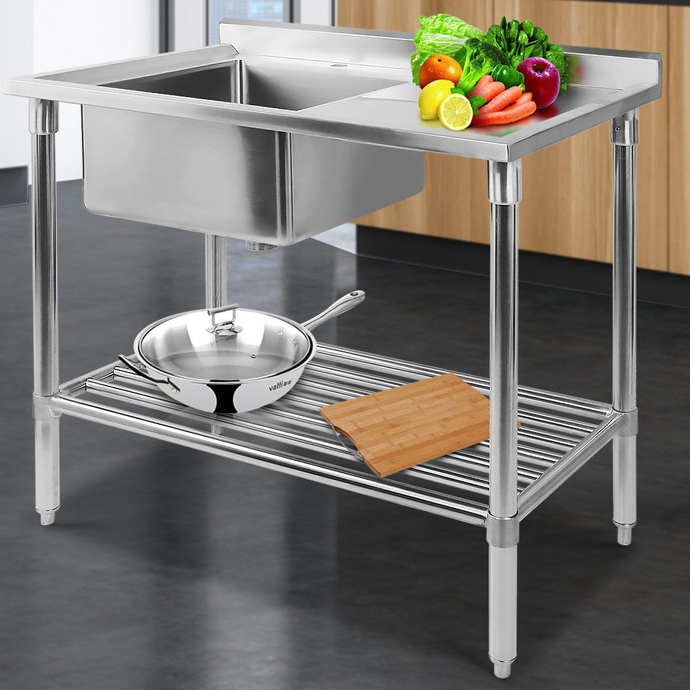 Cefito 100x60cm Commercial Stainless Steel Sink Kitchen Bench freeshipping - Awezingly