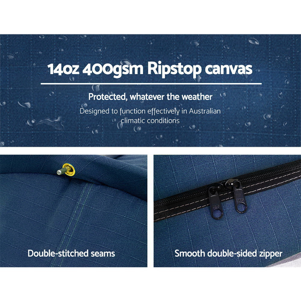 Weisshorn Double Swag Camping Swags Canvas Free Standing Dome Tent Dark Blue freeshipping - Awezingly