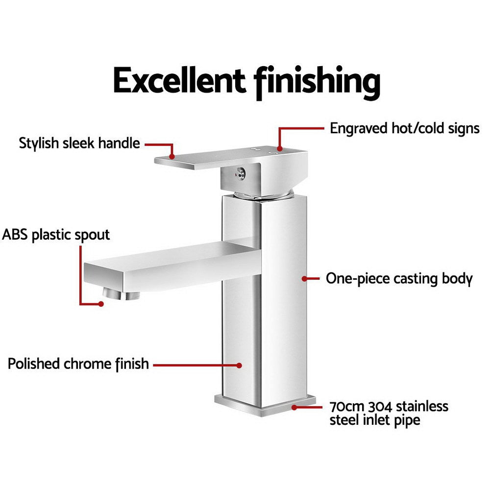 Cefito Basin Mixer Tap Faucet Bathroom Vanity Counter Top WELS Standard Brass Silver freeshipping - Awezingly