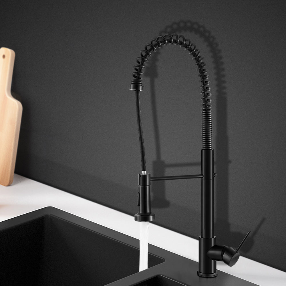 Cefito Pull Out Kitchen Tap Mixer Basin Taps Faucet Vanity Sink Swivel Brass WEL In Black freeshipping - Awezingly