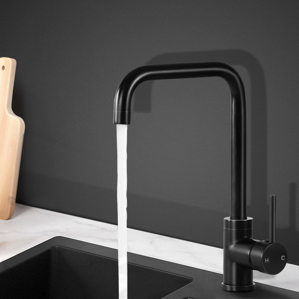 Cefito Mixer Kitchen Faucet Tap Swivel Spout WELS Black freeshipping - Awezingly