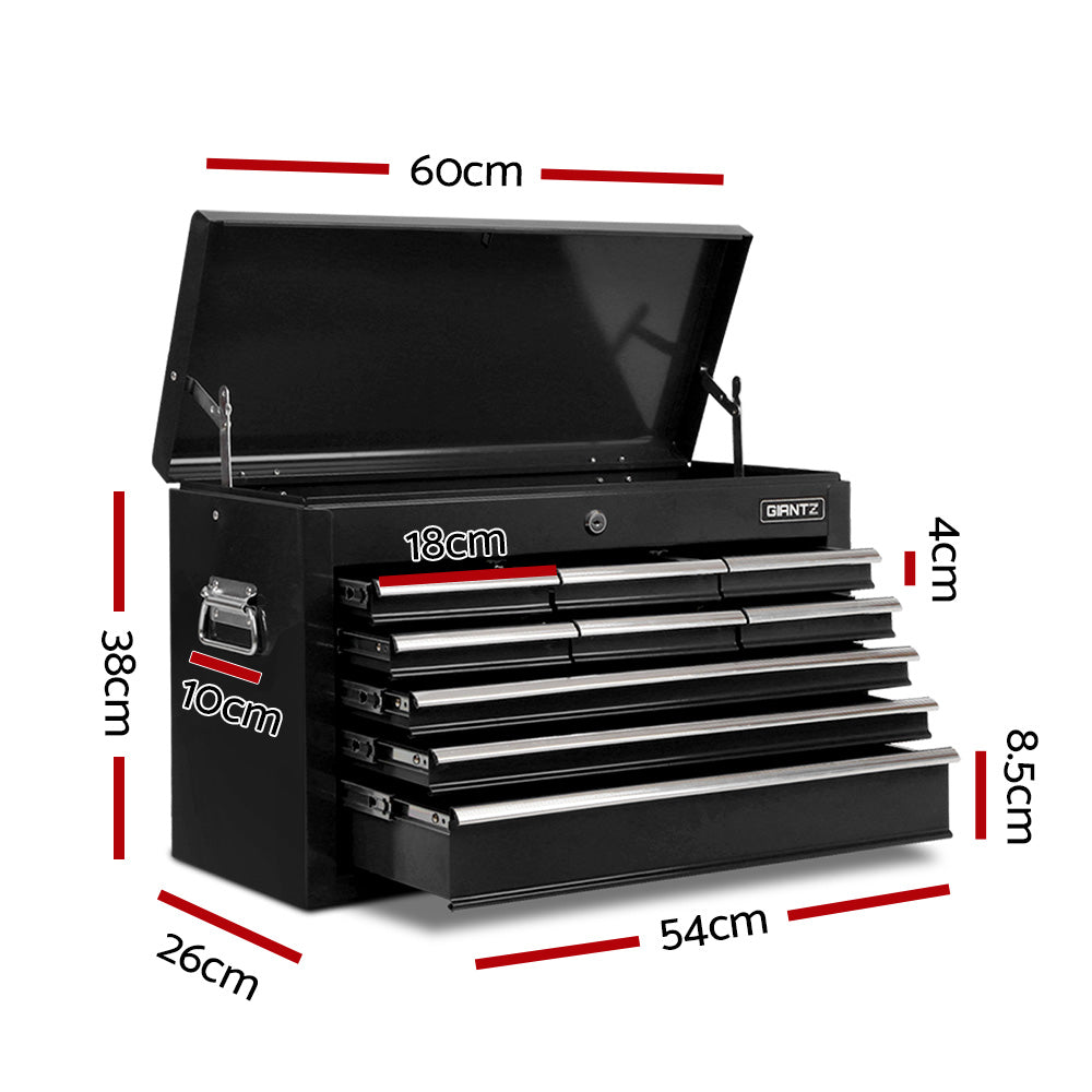 Giantz 9 Drawer Mechanic Tool Box Cabinet Storage - Black Giantz