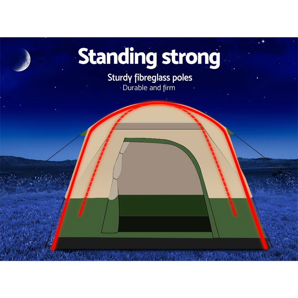 Weisshorn Family Camping Tent 4 Person Hiking Beach Tents Green Weisshorn