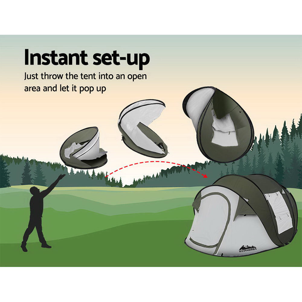 Weisshorn Instant Up Camping Tent 4-5 Person Pop up Tents Family Hiking Beach Dome freeshipping - Awezingly