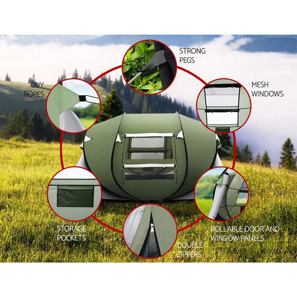 Weisshorn Instant Up Camping Tent 4-5 Person Pop up Tents Family Hiking Beach Dome freeshipping - Awezingly