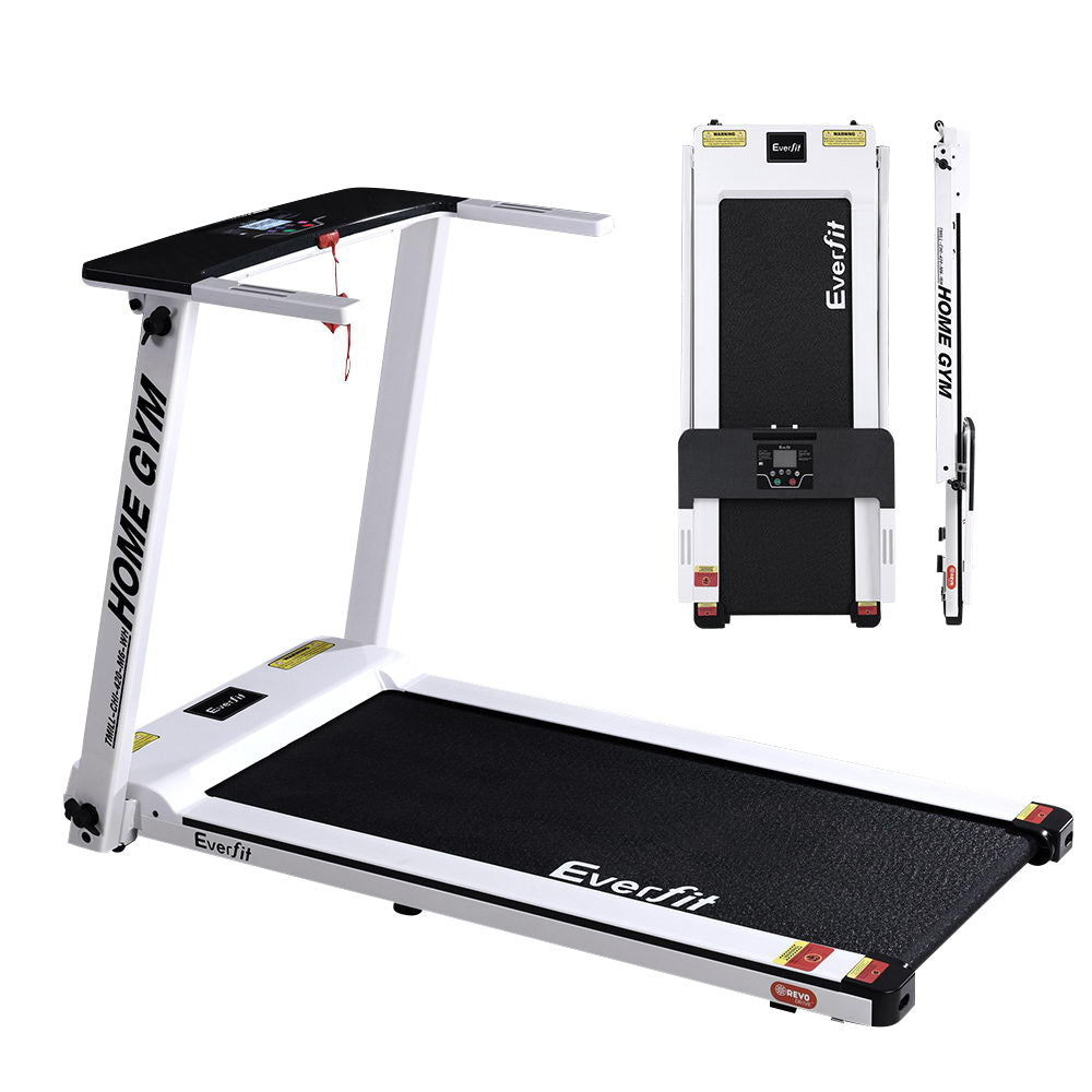 Everfit Electric Treadmill Home Gym Exercise Running Machine Fitness Equipment Compact Fully Foldable 420mm Belt White Everfit