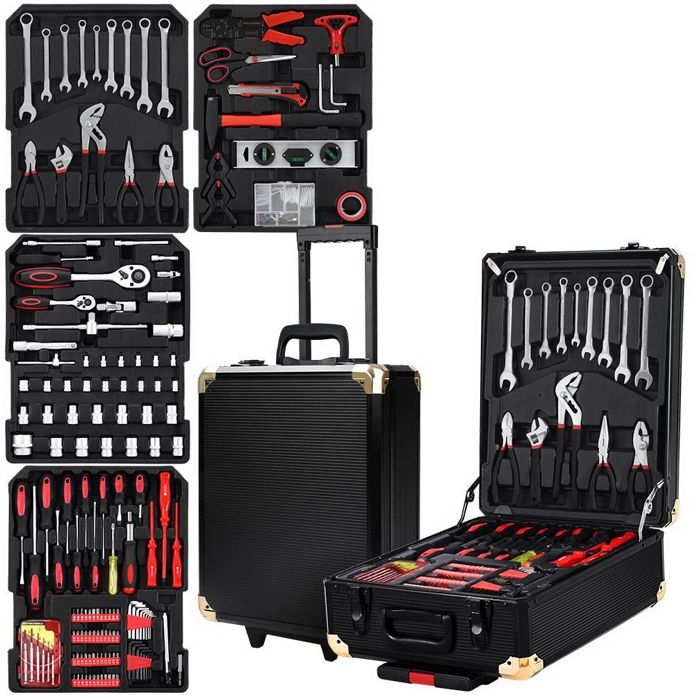 816pcs Tool Kit Trolley Case Mechanics Box Toolbox Portable DIY Set BK Giantz