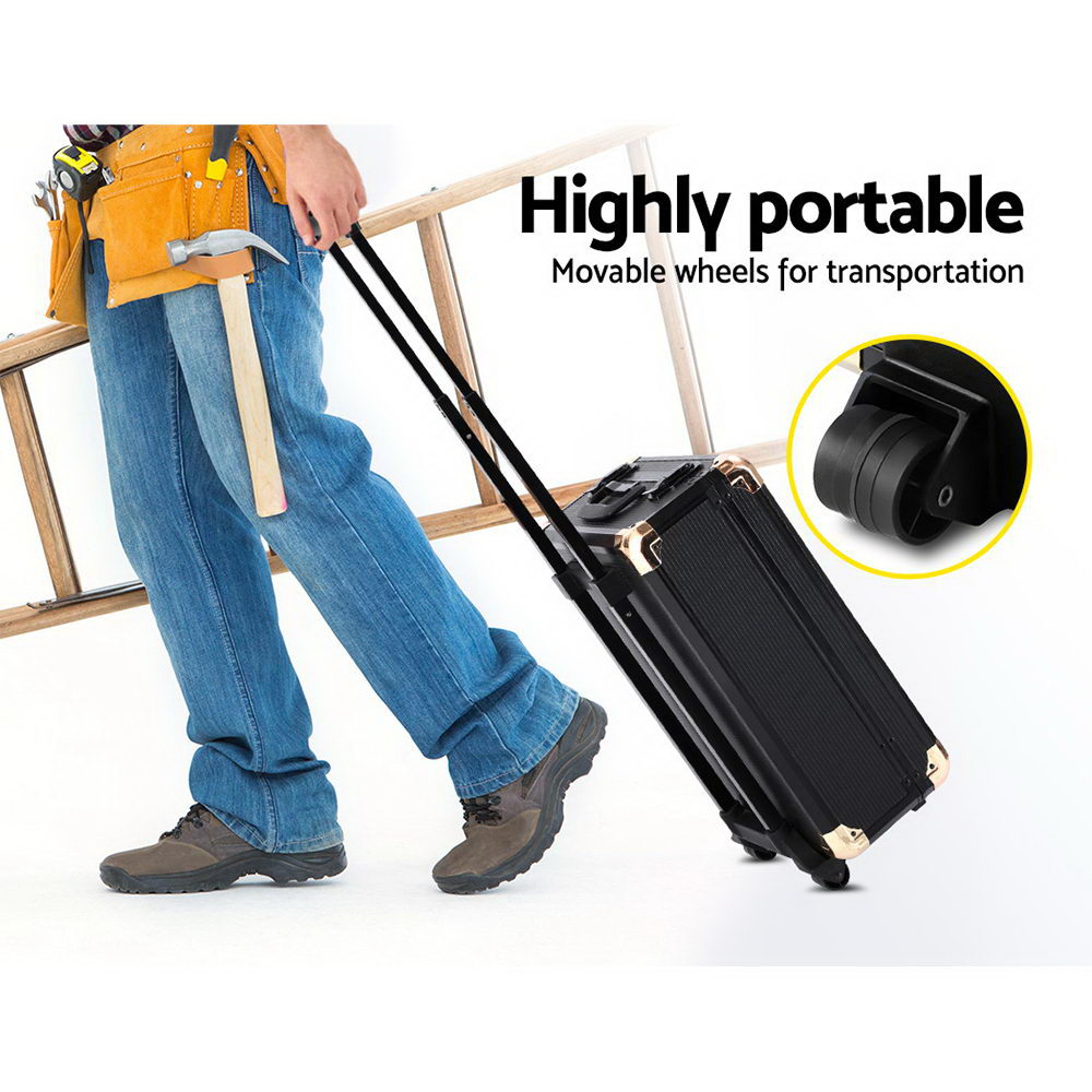 816pcs Tool Kit Trolley Case Mechanics Box Toolbox Portable DIY Set BK Giantz