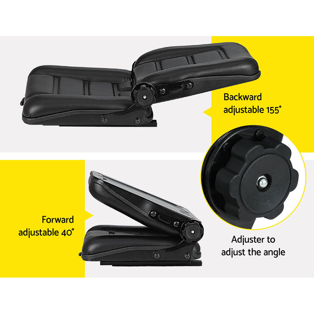 Giantz Adjustable Tractor Seat Forklift Excavator Truck Universal Backrest Chair Giantz