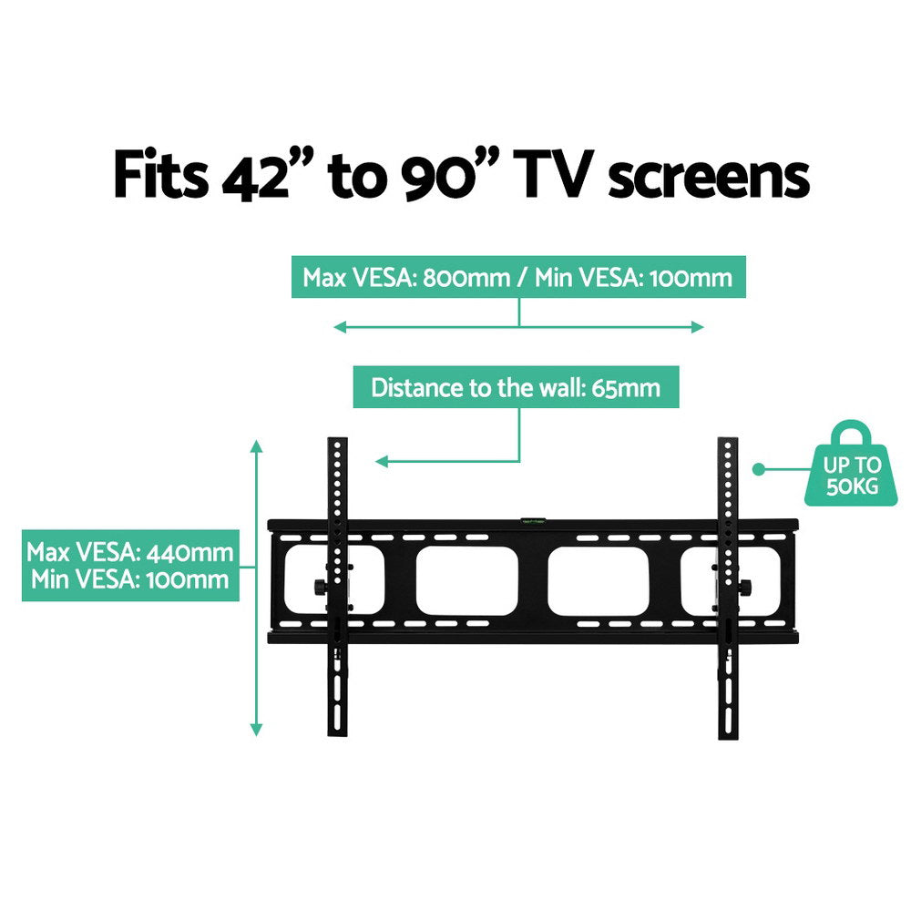 Artiss TV Wall Mount Bracket Tilt Flat Slim LED LCD Plasma 42 55 65 75 90 inch Artiss