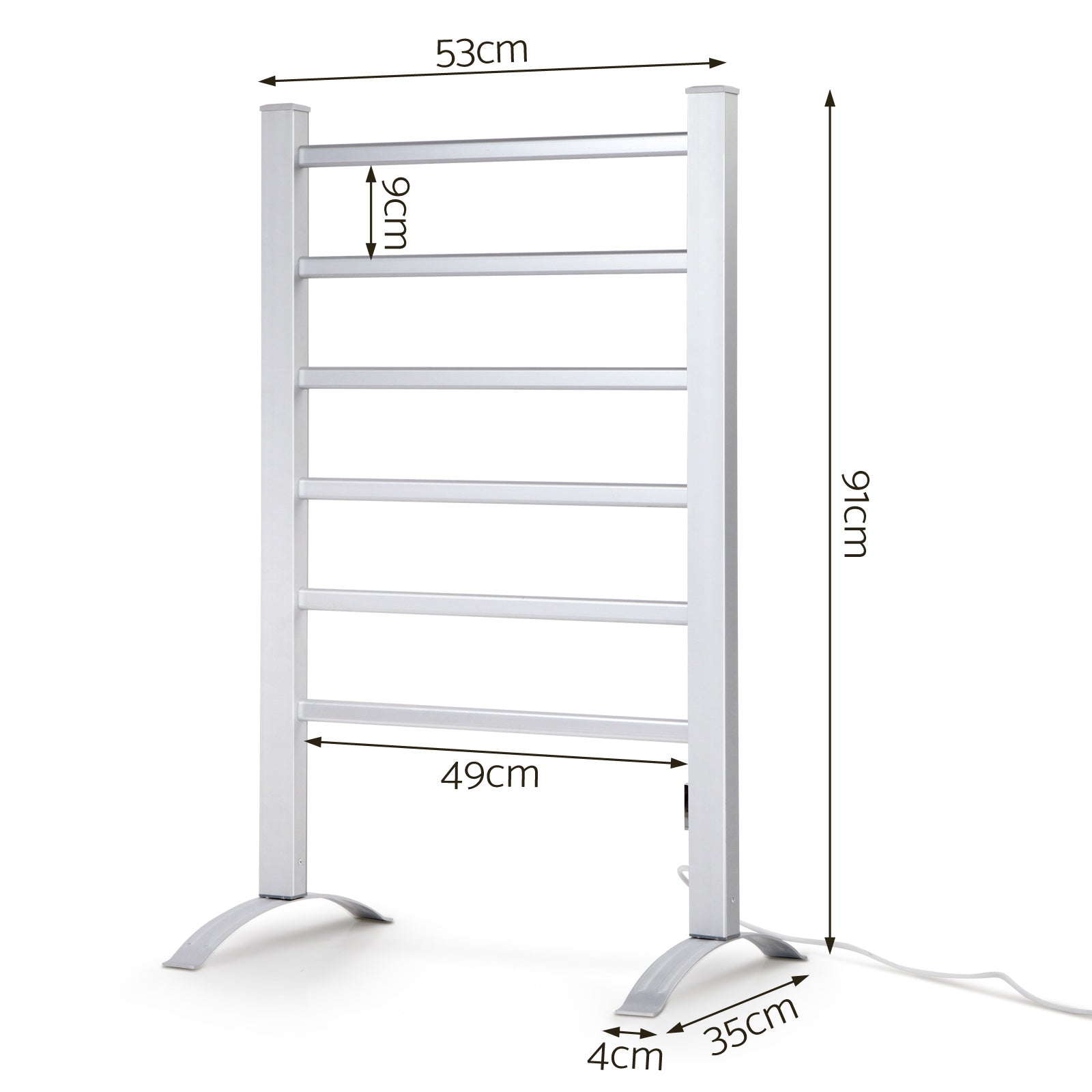 Devanti Electric Heated Towel Rail Rails Warmer Rack Aluminium Bar Bathroom freeshipping - Awezingly