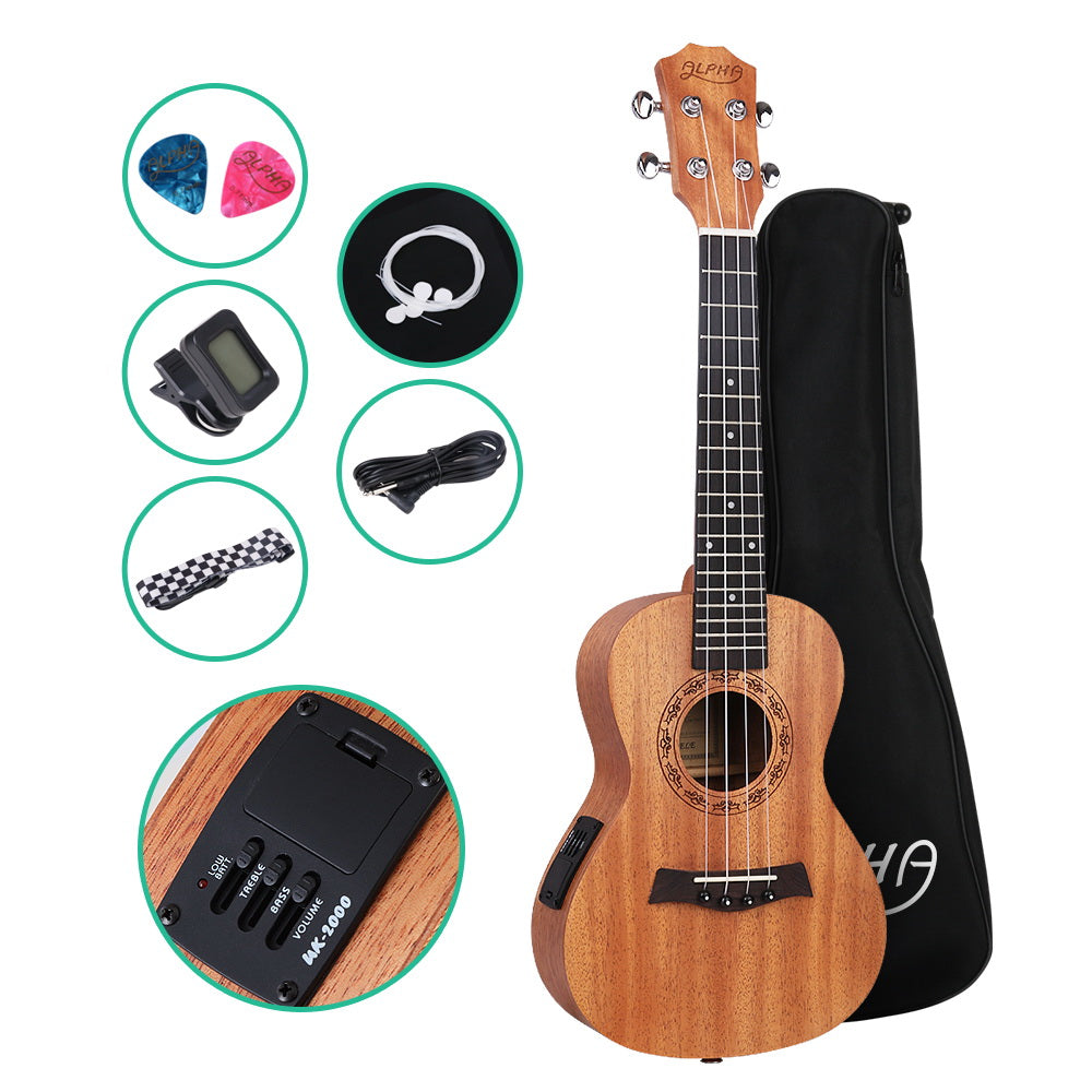 ALPHA 26 Inch Tenor Ukulele Electric Hawaii Guitar with EQ freeshipping - Awezingly