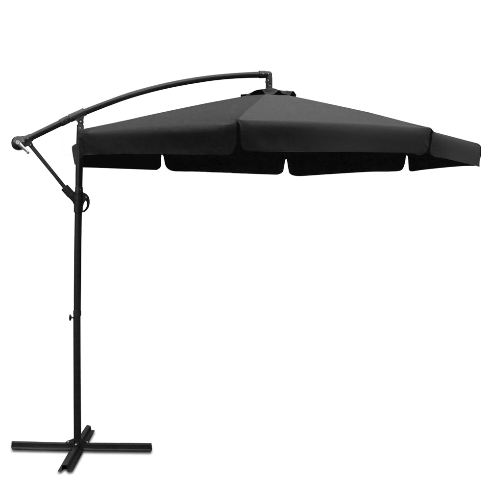 Instahut 3M Outdoor Umbrella - Black freeshipping - Awezingly