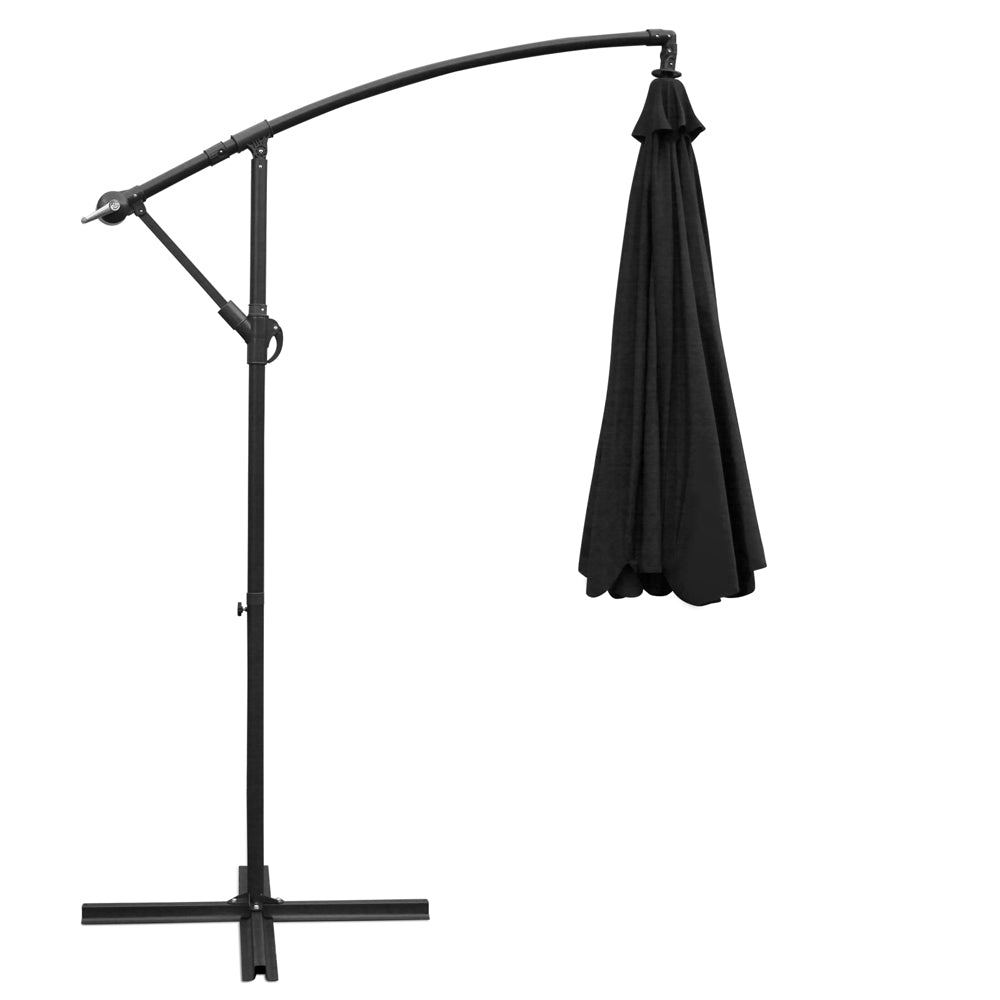 Instahut 3M Outdoor Umbrella - Black freeshipping - Awezingly