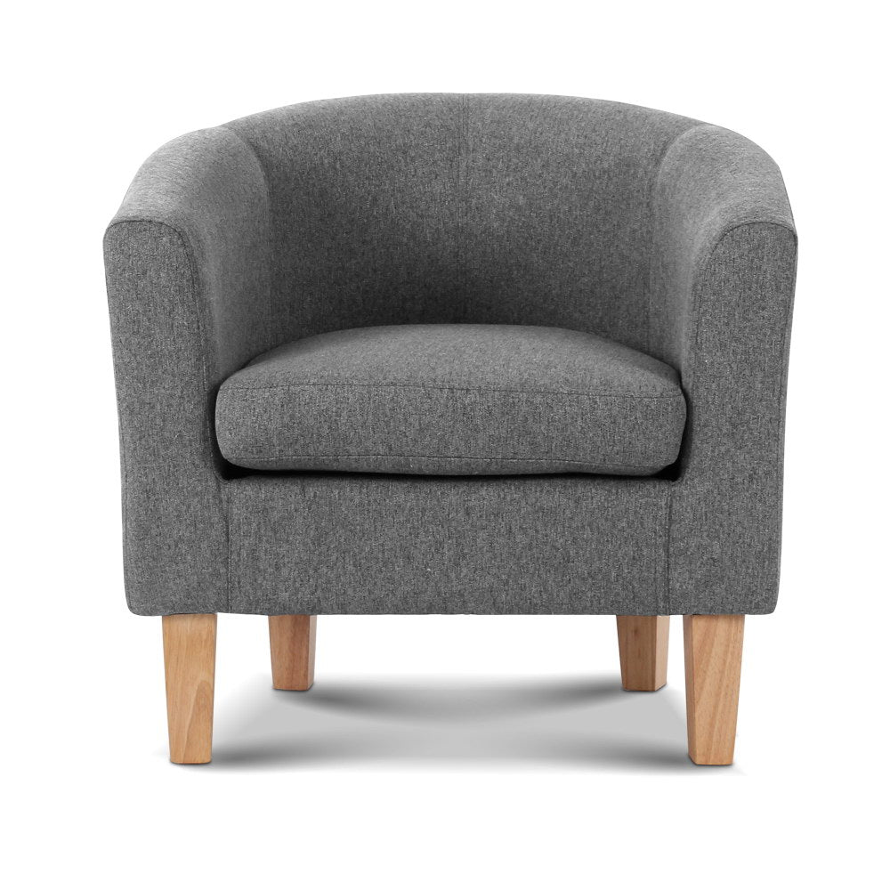 Artiss Abby Fabric Armchair - Grey freeshipping - Awezingly