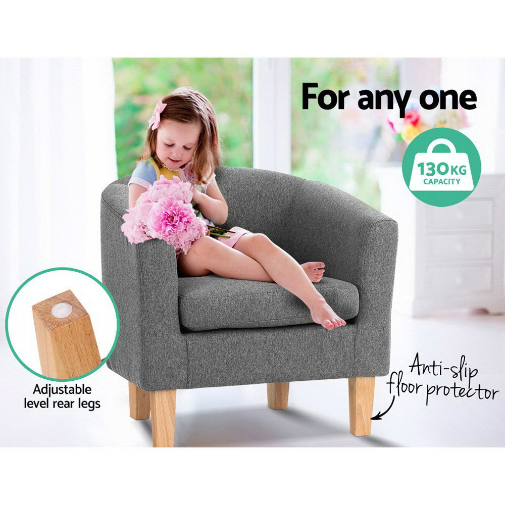 Artiss Abby Fabric Armchair - Grey freeshipping - Awezingly
