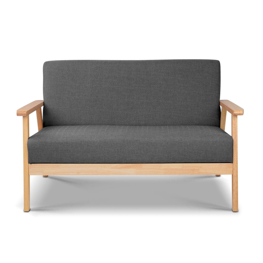 Artiss 2 Seater Fabric Sofa Chair - Grey freeshipping - Awezingly