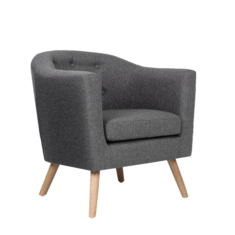 Artiss ADORA Armchair Accent Armchairs Sofa Lounge Fabric Grey freeshipping - Awezingly