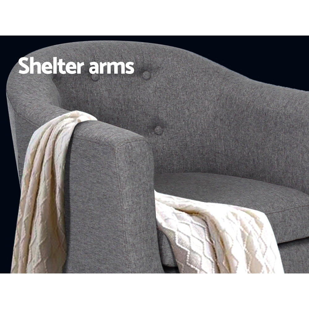 Artiss ADORA Armchair Accent Armchairs Sofa Lounge Fabric Grey freeshipping - Awezingly