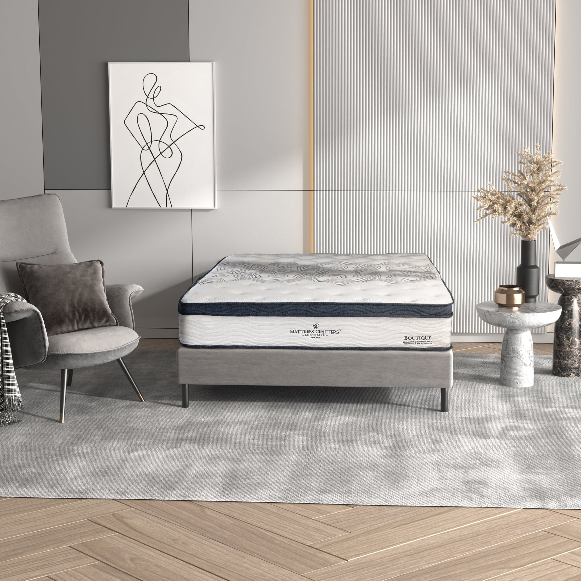 Boutique King Single Mattress 7 zone Pocket Spring Memory Foam Boutique