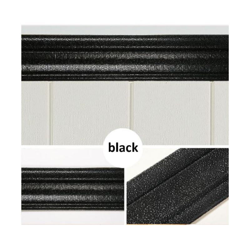 3D Foam Wall Edge Strip Self Adhesive Baseboard Waist Line Boarder 5PCS Does not apply