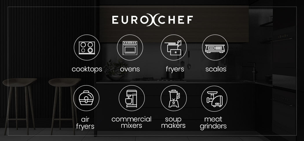 EUROCHEF 10L Electric Digital Air Fryer with Rotisserie, Rotating Fry Basket, Rack and Tongs, White EuroChef