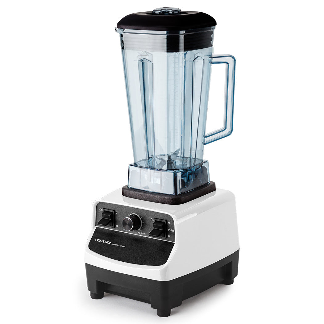 POLYCOOL 2L 2200W Commercial-Grade Blender with BPA-Free Jug for Drink, Smoothie, Food, Ice, White Polycool