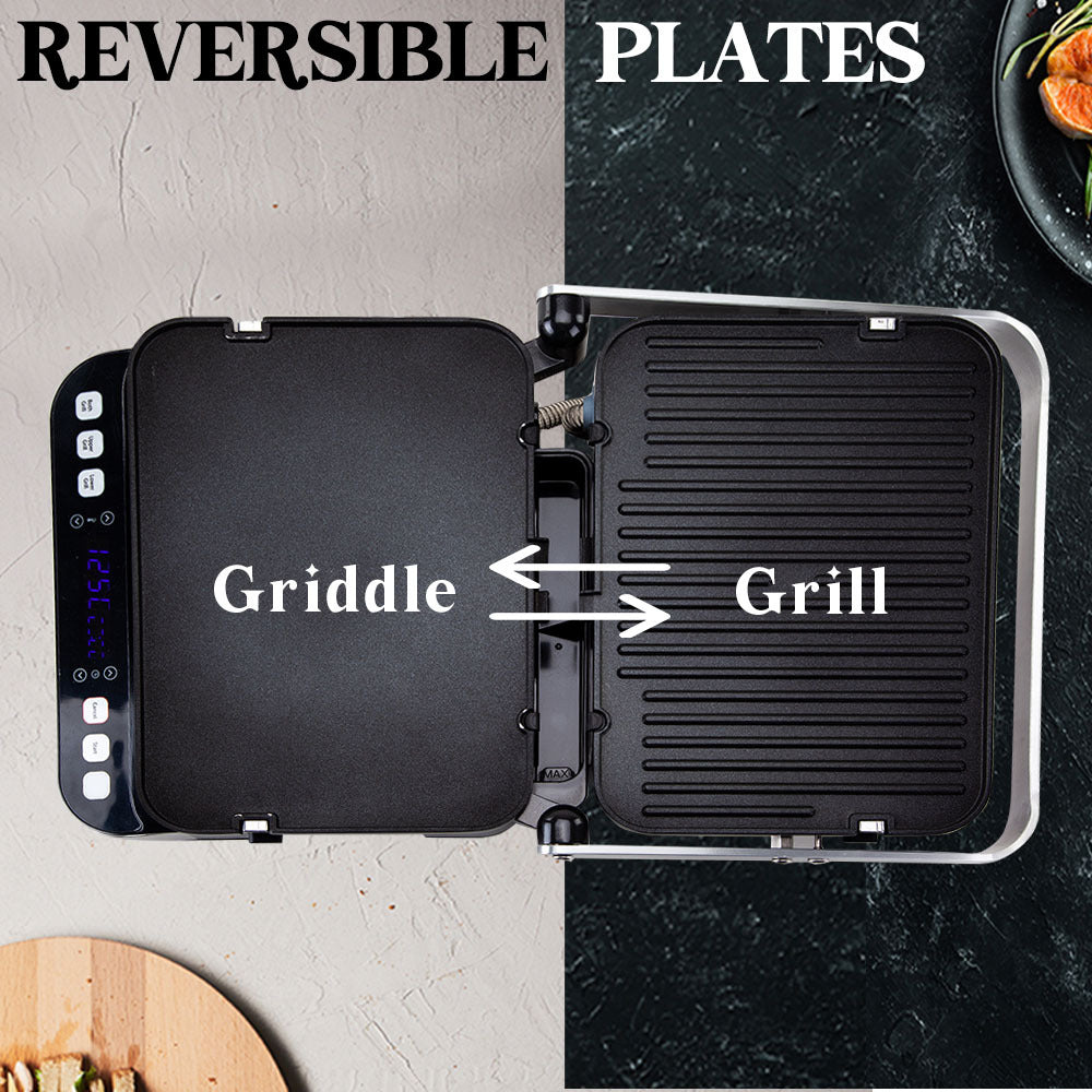 EUROCHEF EUC-CG7 Smart Multi Contact Grill Sandwich Panini Press Maker Fast Cafe Style EuroChef