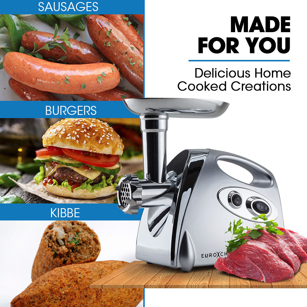 EuroChef 2800W Electric Meat Grinder Mincer Sausage Filler Kibbe Maker EuroChef