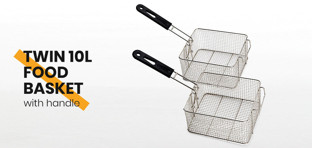 EuroChef Commercial Electric Deep Fryer Twin Frying Basket Chip Cooker Fry EuroChef