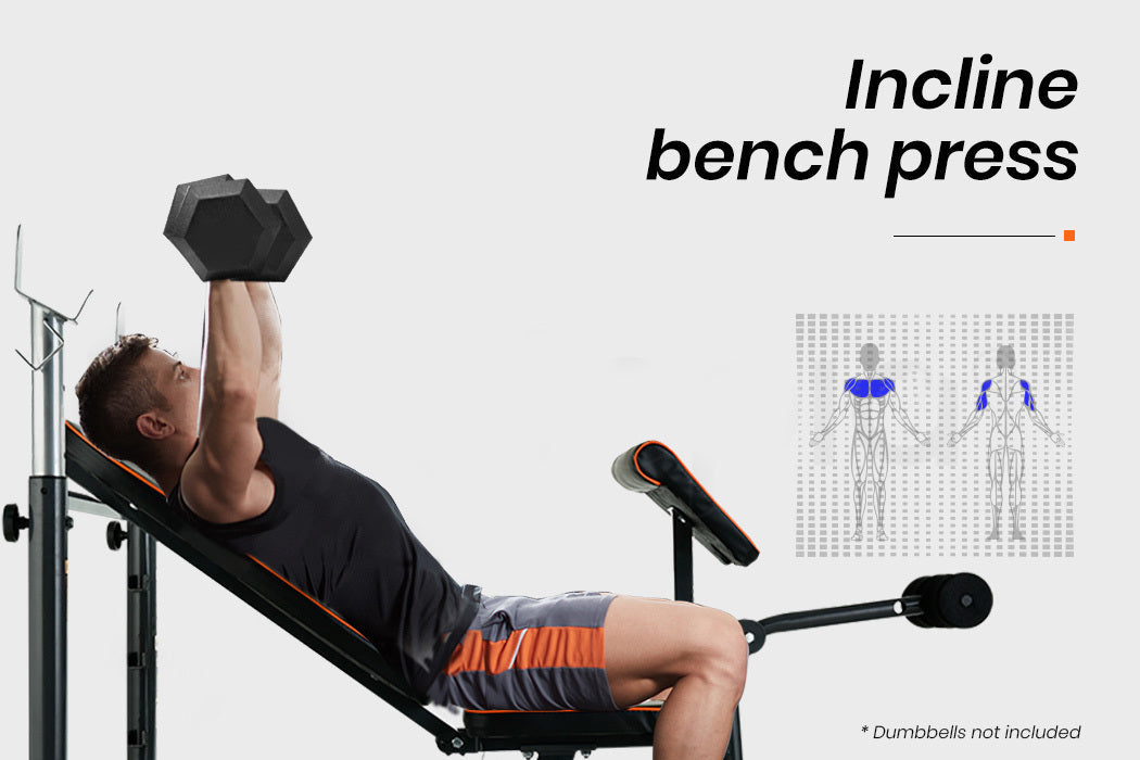 PROFLEX Weight Bench Workout Gym Press Adjustable Home Lifting Fitness Incline PROFLEX