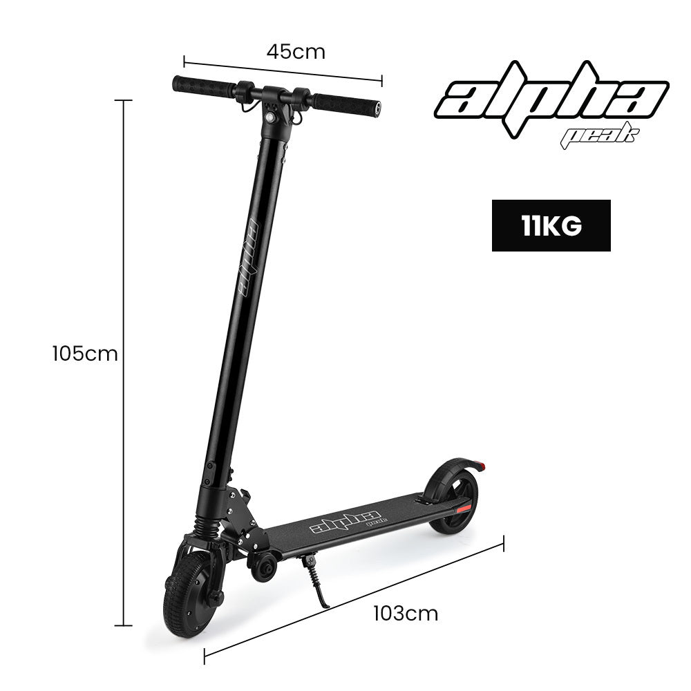 ALPHA Peak 300W 10Ah Electric Scooter, Suspension, for Adults or Teens, Black Alpha