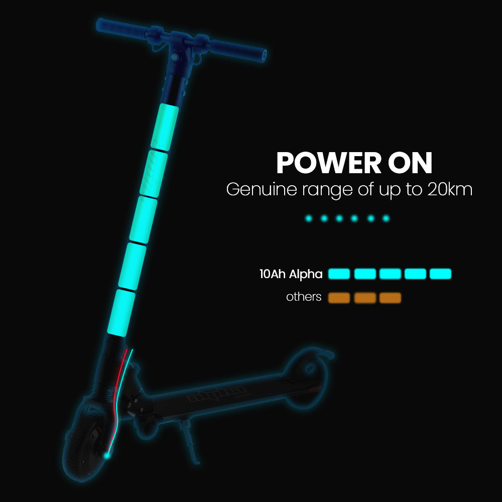 ALPHA Peak 300W 10Ah Electric Scooter, Suspension, for Adults or Teens, Black Alpha