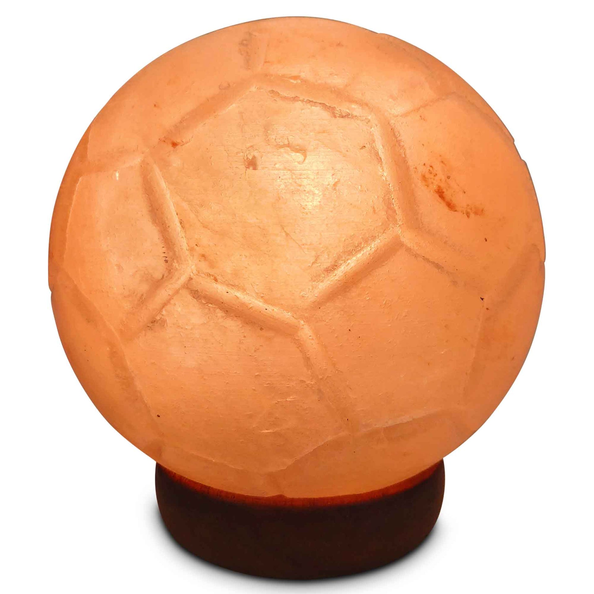 12V 12W Soccer Himalayan Pink Salt Lamp Carved Ball Rock Crystal Light Bulb On/Off Does not apply