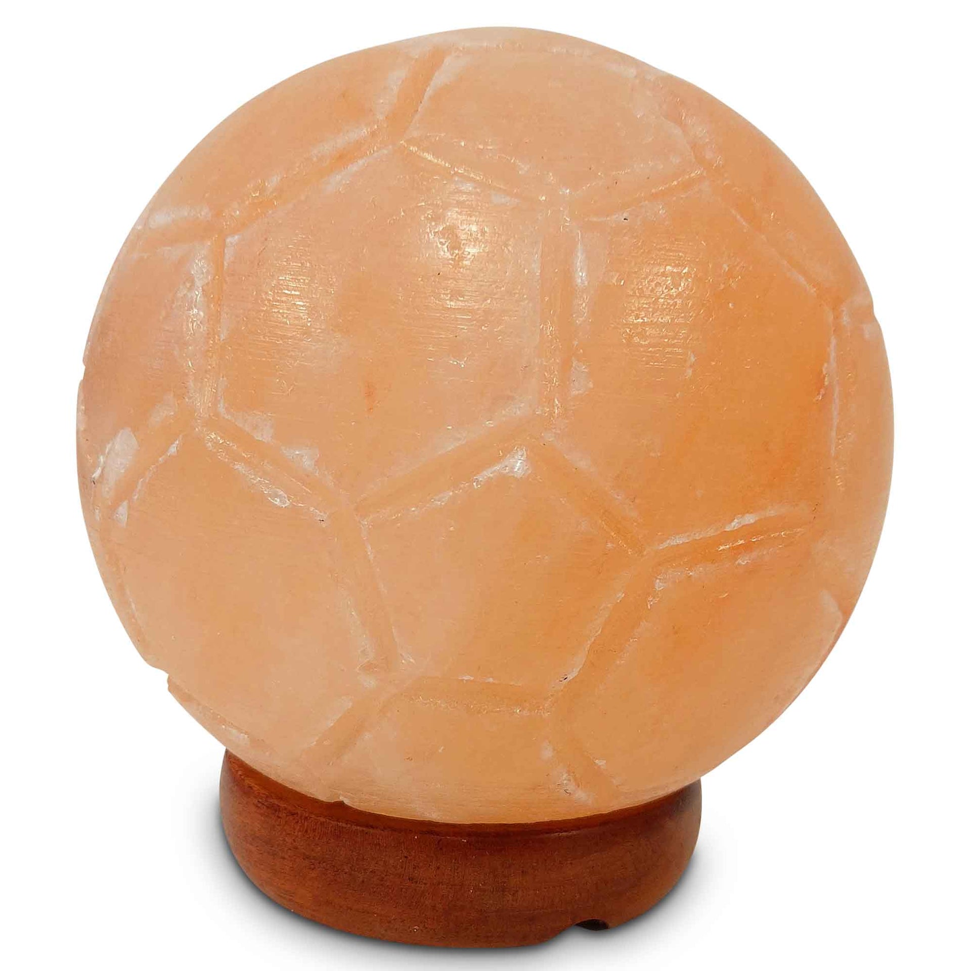 12V 12W Soccer Himalayan Pink Salt Lamp Carved Ball Rock Crystal Light Bulb On/Off Does not apply