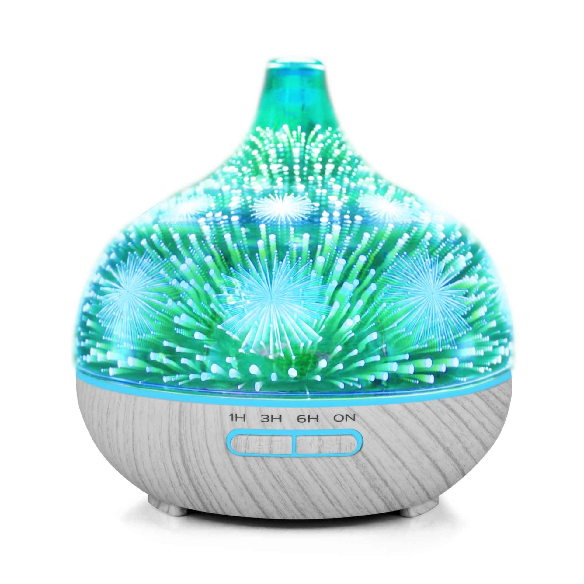 400ml Essential Oil Aroma Diffuser and Remote - 3D Glass Aromatherapy Humidifier Essential Oil