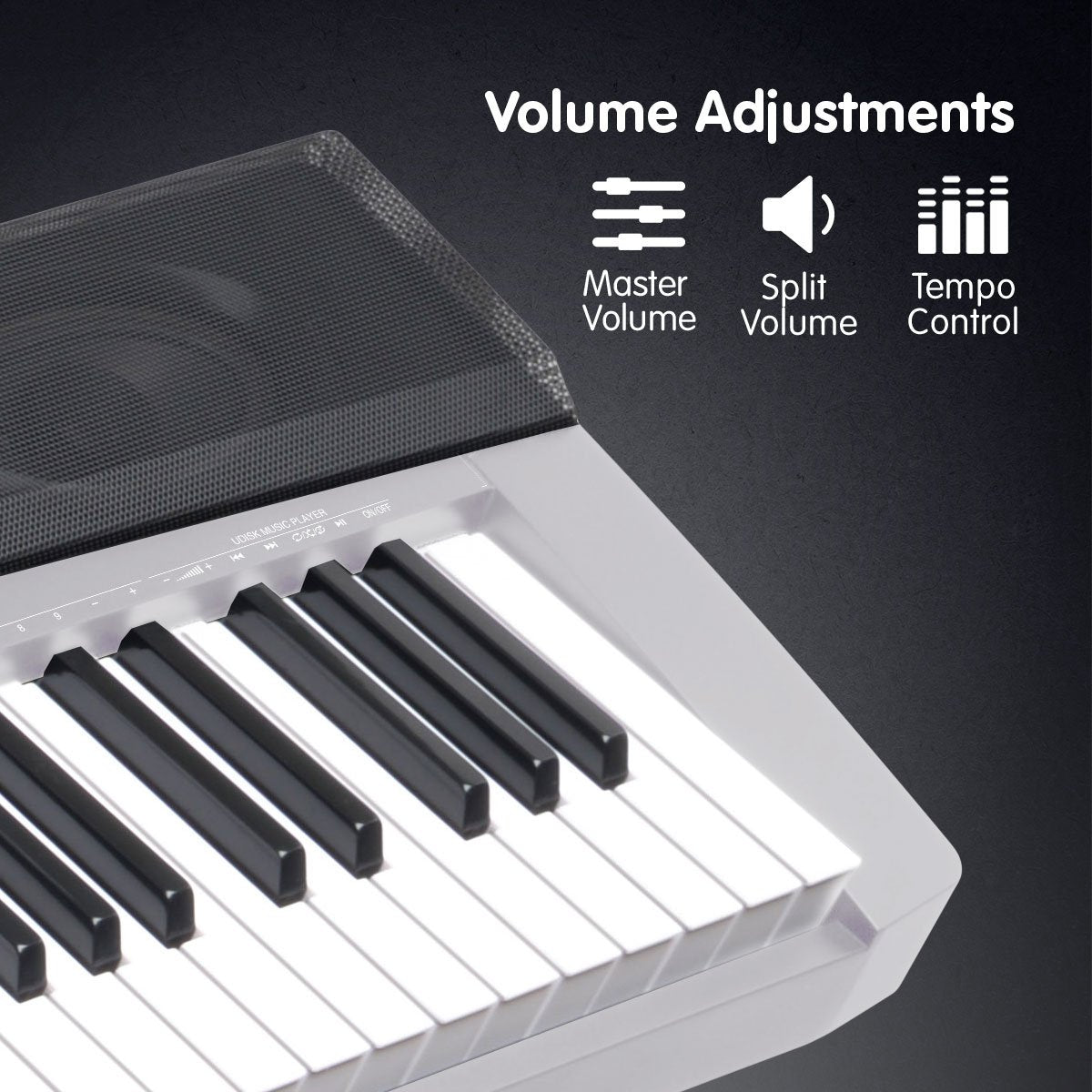 Karrera 88 Keys Electronic Keyboard Piano with Stand Silver Karrera