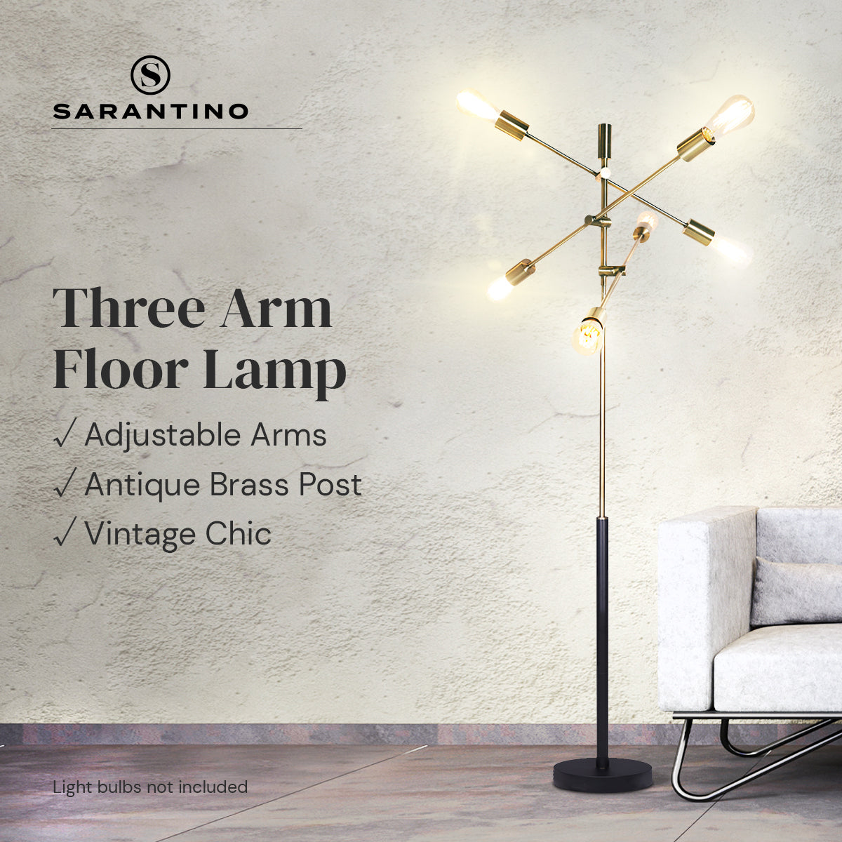 Sarantino 6-Light Metal Sputnik Floor Lamp Sarantino