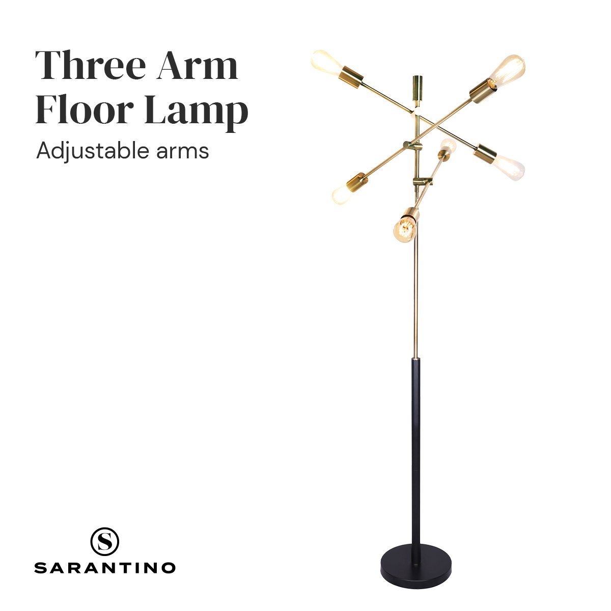 Sarantino 6-Light Metal Sputnik Floor Lamp Sarantino