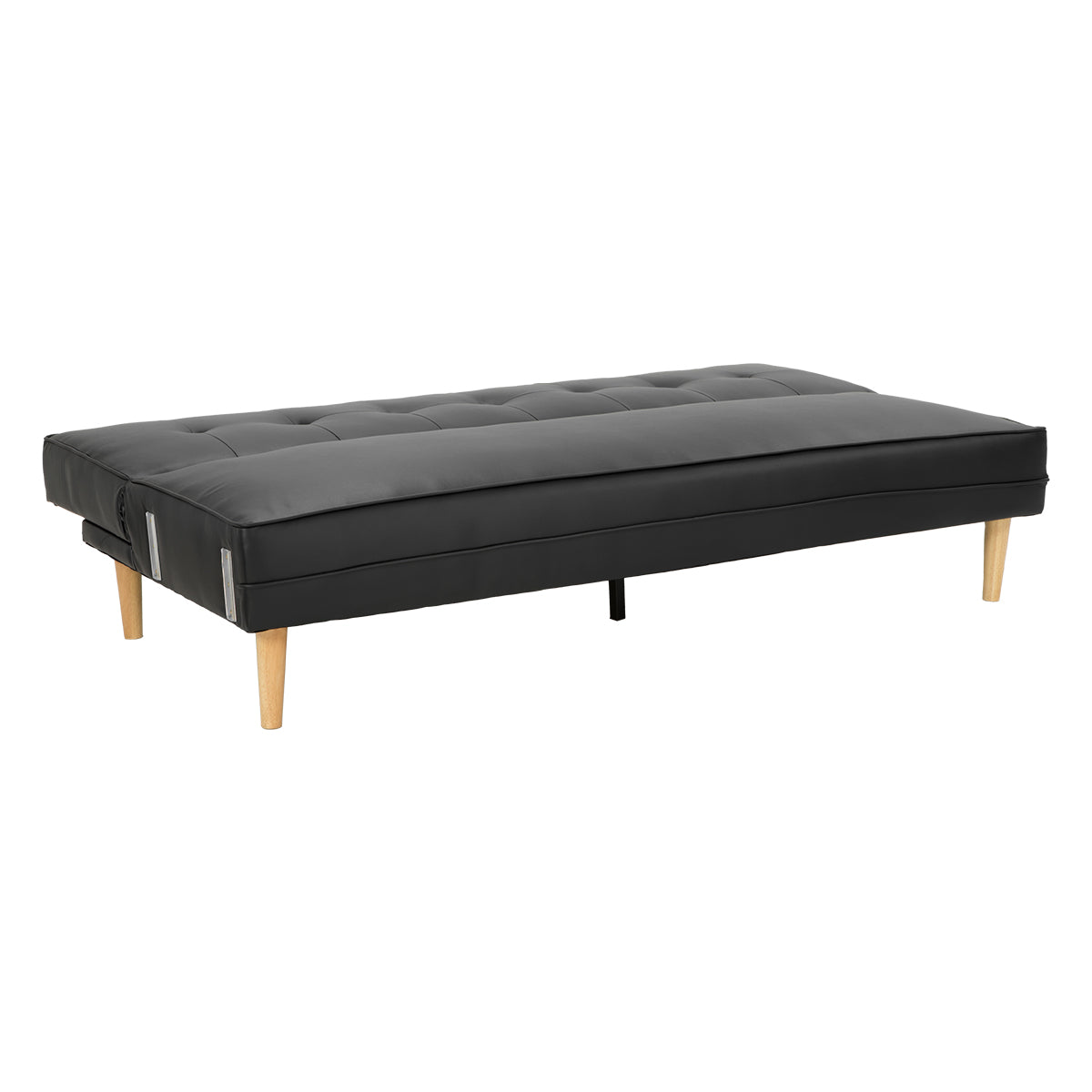 Sarantino Madison Faux Leather Sofa Bed Lounge Couch Futon Furniture Home Suite - Black Sarantino
