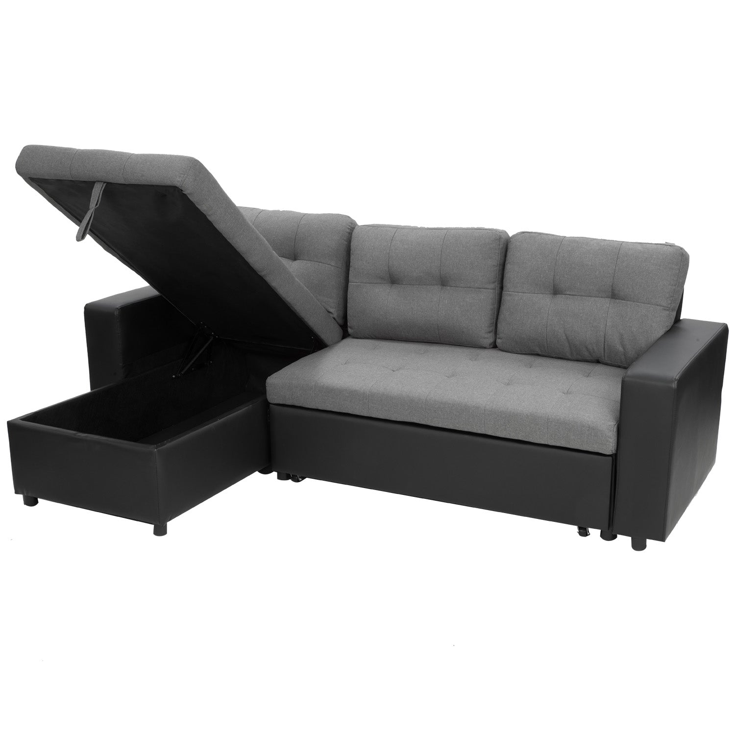 Sarantino Corner Sofa Linen Lounge Couch L-shaped Modular Furniture Home Chaise Grey Sarantino