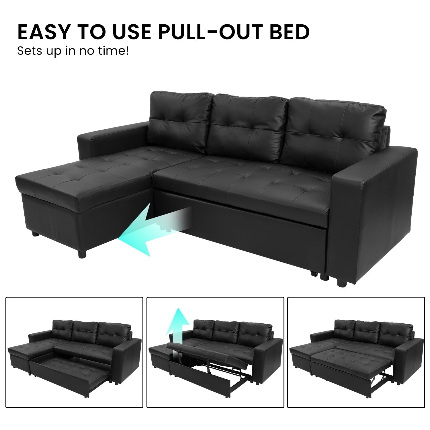 Sarantino Corner Sofa Linen Lounge Couch L-shaped Modular Furniture Home Chaise Grey Sarantino