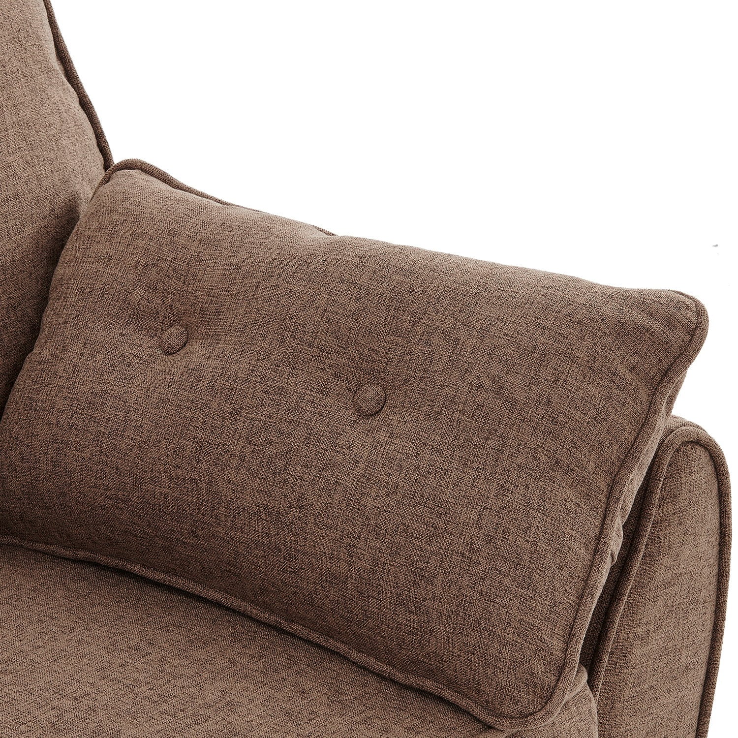 Sarantino 3 Seater Modular Linen Fabric Sofa Bed Couch Futon Suite - Brown Sarantino