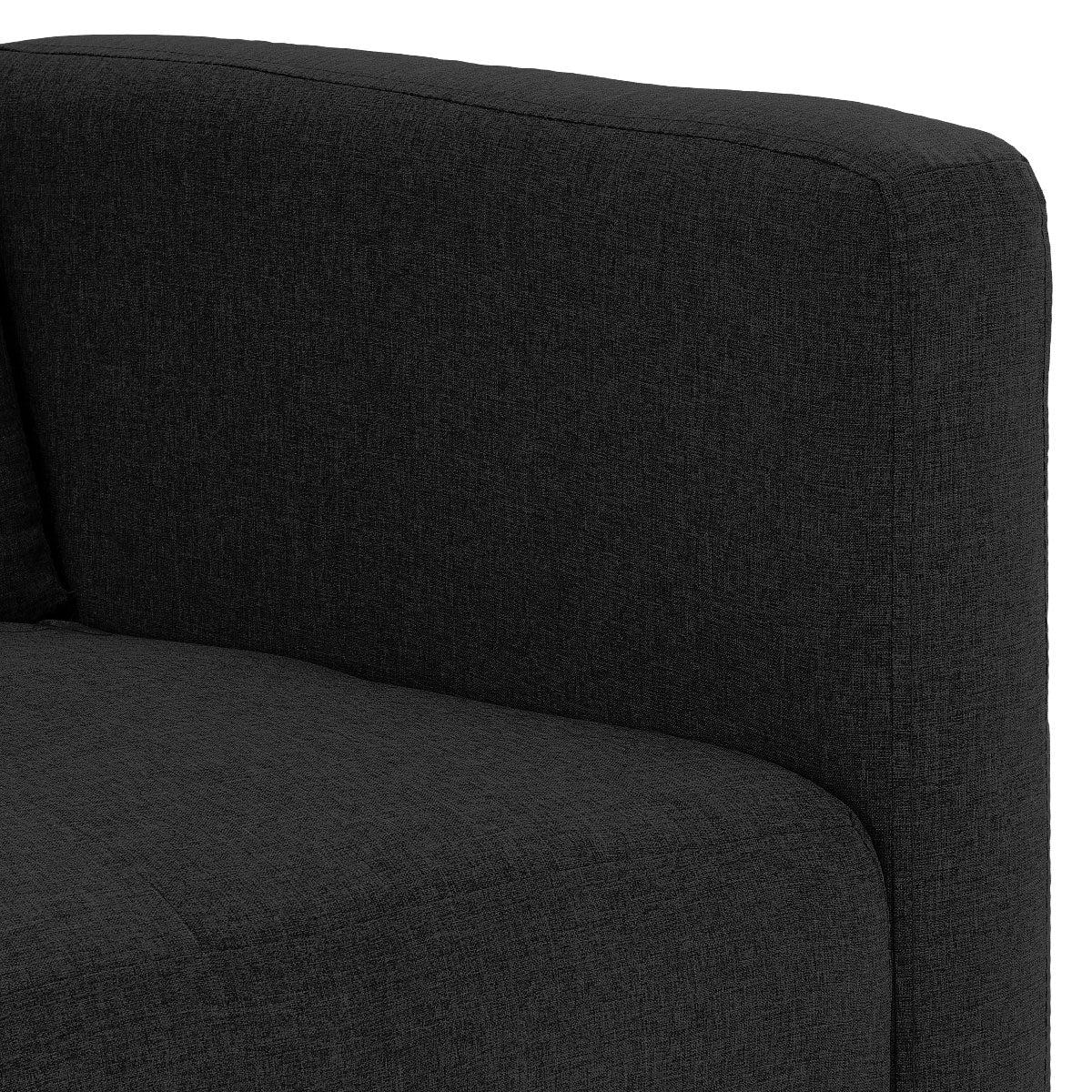 Sarantino Tufted Faux Linen 3-Seater Sofa Bed with Armrests - Black Sarantino